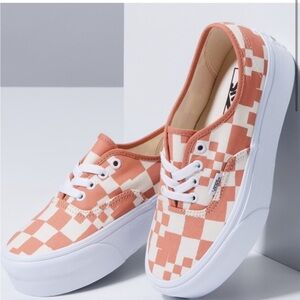 Vans Checkered Sneakers in orange and cream